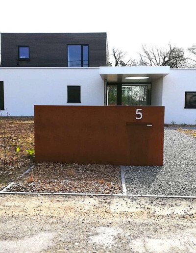 Boite aux lettre sur mesure en acier Corten