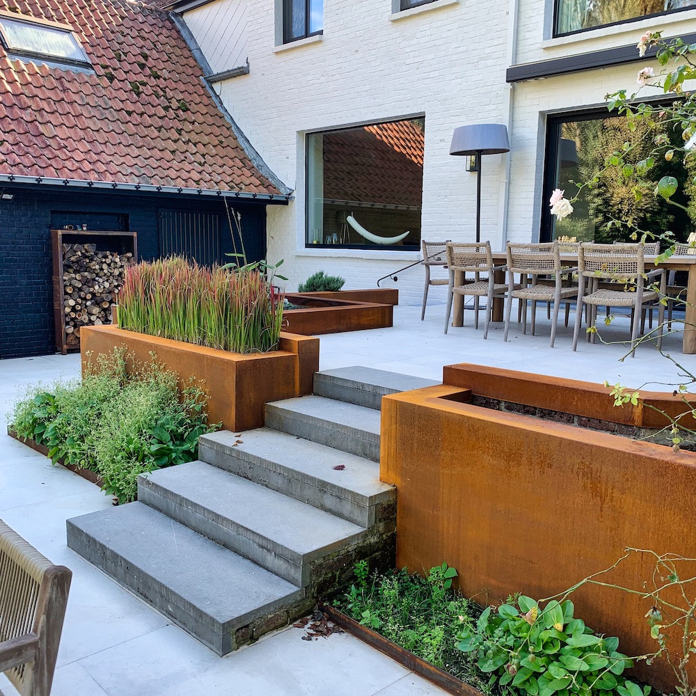 Habillage de murs en corten