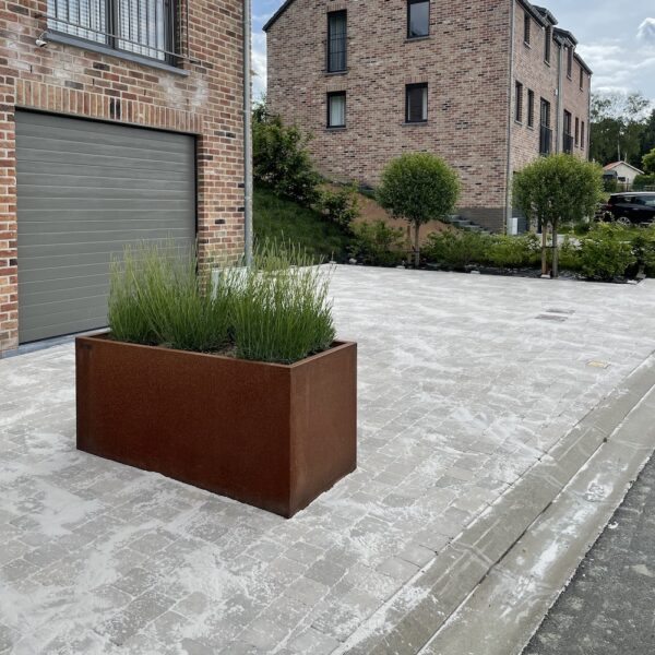 Jardinière rectangulaire en corten