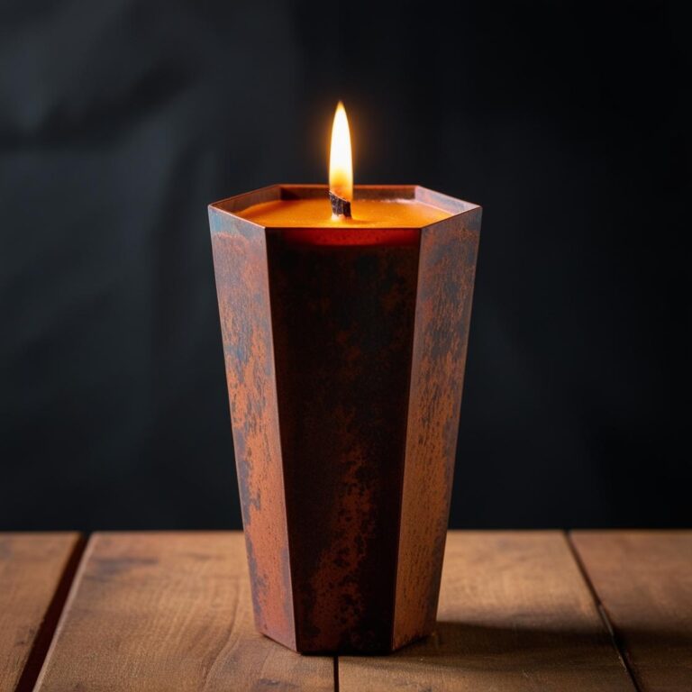 Bougie octogonale en corten